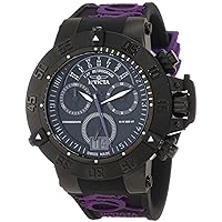 Invicta Men's 10190 Subaqua Noma III Chronograph Black Dial Black and Purple Silicone Watch