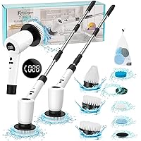 Electric Spin Scrubber, Upgrade Electric Spin Cordless Tub and Tile Scrubber with Adjustable Extension Arm, 3 Speed 7 Replaceable Cleaning Heads, Power Spin Scrubbers for Cleaning Bathroom, Floor, Car