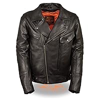 Milaukee Leather Mens Leather Utility Pocket Motorcycle Jacket Side Set Belt (M)
