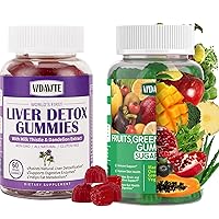 Liver Cleanse Detox & Repair Gummies + Fruits, Green and Veggie Gummies (30-Day Supply)