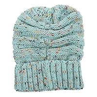 BESTOYARD Winter Hats Knit Acrylic Fibers Hat Ear Flaps with Versatile Scarf Set Warm Soft Ornament Blue