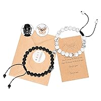 Jeka Matching Couples Bracelets Natural Stone Beaded Long Distance Relationships Gifts for Men Women His Hers Friends