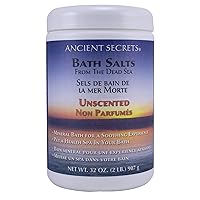 Ancient Secrets Mineral Baths, Aromatherapy Dead Sea, Unscented, 32 oz (2 Lbs) 908 G (Pack of 2)