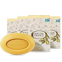 Lemon Verbena Clean Bar Soap by South of France Clean Body Care | Triple-Milled French Soap with Organic Shea Butter + Essential Oils | Vegan, Non-GMO Body Soap | 6 oz Bar ? 4 Pack