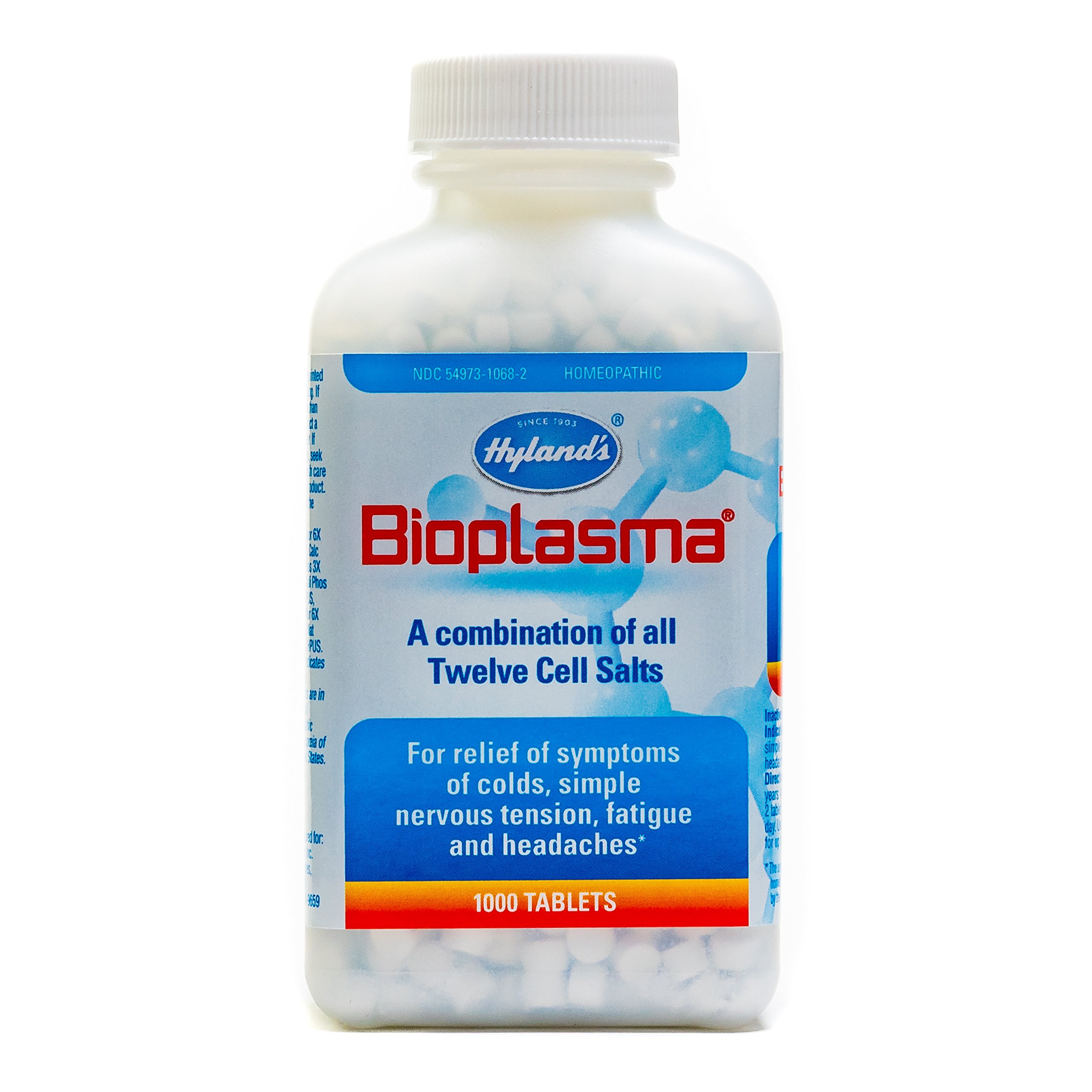 Bioplasma Cell Salts Tablets by Hyland's Naturals, Natural Homeopathic Combination of Cell Salts Vital to Cellular Function, 1000 Count