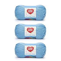 Red Heart Soft Baby Steps Baby Blue Yarn - 3 Pack of 141g/5oz - Acrylic - 4 Medium (Worsted) - 256 Yards - Knitting, Crocheting & Crafts