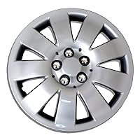 Tuningpros WC1P-16-721-S - Pack of 1 Hubcap (1 Piece) - 16-Inches Style Snap-On (Pop-On) Type Metallic Silver Wheel Covers Hub-caps