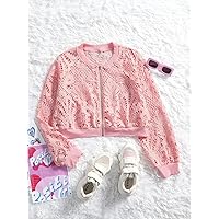Women for Jackets - Plus Zip Up Lace Bomber Jacket (Color : Baby Pink, Size : XX-Large)