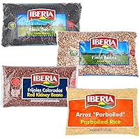 Iberia Long Grain Parboiled Rice, 5 lb. + Iberia Black Beans, 4 lb. + Iberia Pinto Beans 4 lb. + Ibeia Red Kidney Beans 4 lb.