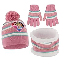 Disney Girls Princess Winter Hat, Scarf & Mittens Set For Toddler Ages 2-4 Or Hat, Scarves & Kids Gloves Sets For Ages 4-7