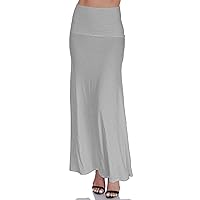 Women's Casual Solid A-Line High Waist Ankle Length Skirt (Size: S-5X)