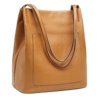 Kattee Leather Tote Bags for Women, Soft Genuine Leather Purses and Handbags, Shoulder Bag with Top Magnetic Snap Closure
