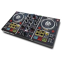 Numark Party Mix - Complete DJ Controller Set for Serato DJ with 2 Decks, Party Lights, Headphone Output, Performance Pads and Crossfader/Mixer