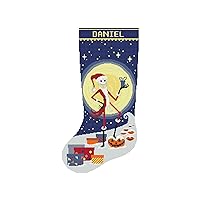 Christmas Stocking Cross Stitch Patterns, Nightmare Before Christmas Personalized Counted Modern Easy DMC Holiday Stockings, Cute Cross Stitch Chart, Simple Design for Beginner DIY, Digital Download