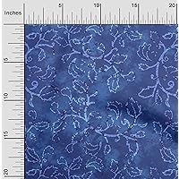Cotton Poplin Medium Blue Fabric Batik DIY Clothing Quilting Fabric Print Fabric by Yard 56 Inch Wide