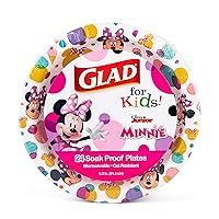 Glad for Kids Disney Mickey & Friends 8.5 Inch Paper Plates | Polka Dot Mickey & Friends Paper Plates, Kids Snack Plates | Mickey & Friends Paper Plates, Disposable Plates 24 Ct, Minnie Dots