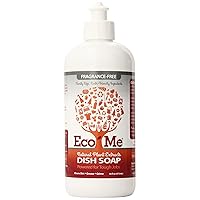 Eco Me Natural Environmentally Friendly Sudsing Liquid Dish Soap, Healthy Fragrance Free Scent, 16 Ounces