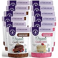 APRON HEROES -12 Pack Organic Cake Mix, 6 Chocolate, 6 Vanilla, No Artificial Flavors, Homemade Taste, Delicious, Organic, & Natural Ingredients, Baking Mix, Cupcake Mix and, Cake Mix, Organic Food