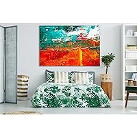 Multicolored Abstract Painting №SL556 Ready to Hang Canvas Print 1 Panel / 54