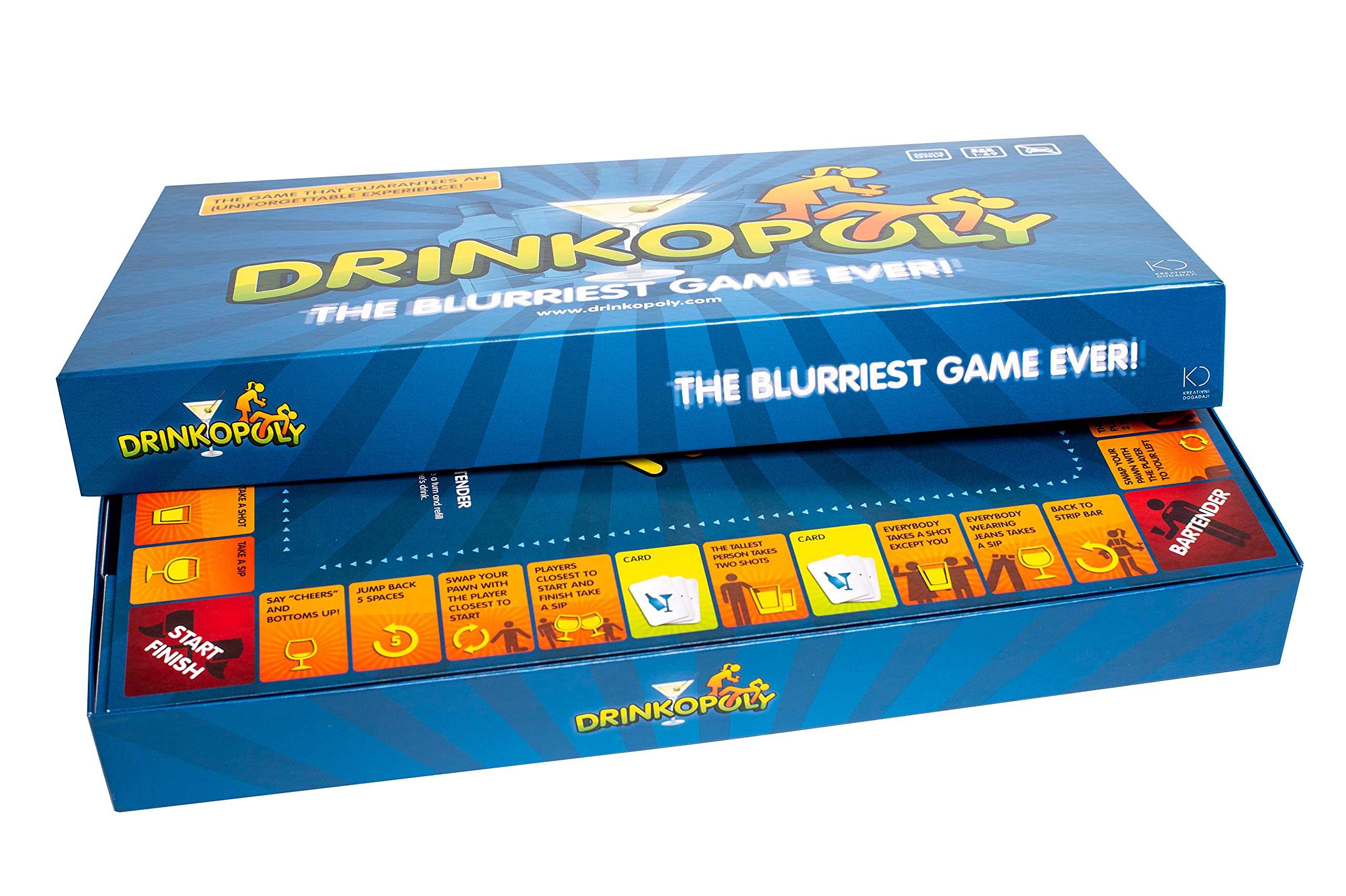 Drinkopoly Party-Game | Fun Drinking-Game for-Game Night | Hilarious Social and Interactive-Board-Game for Adults | Ages 21+ | 1-6 Players | Average Playtime 60 Minutes