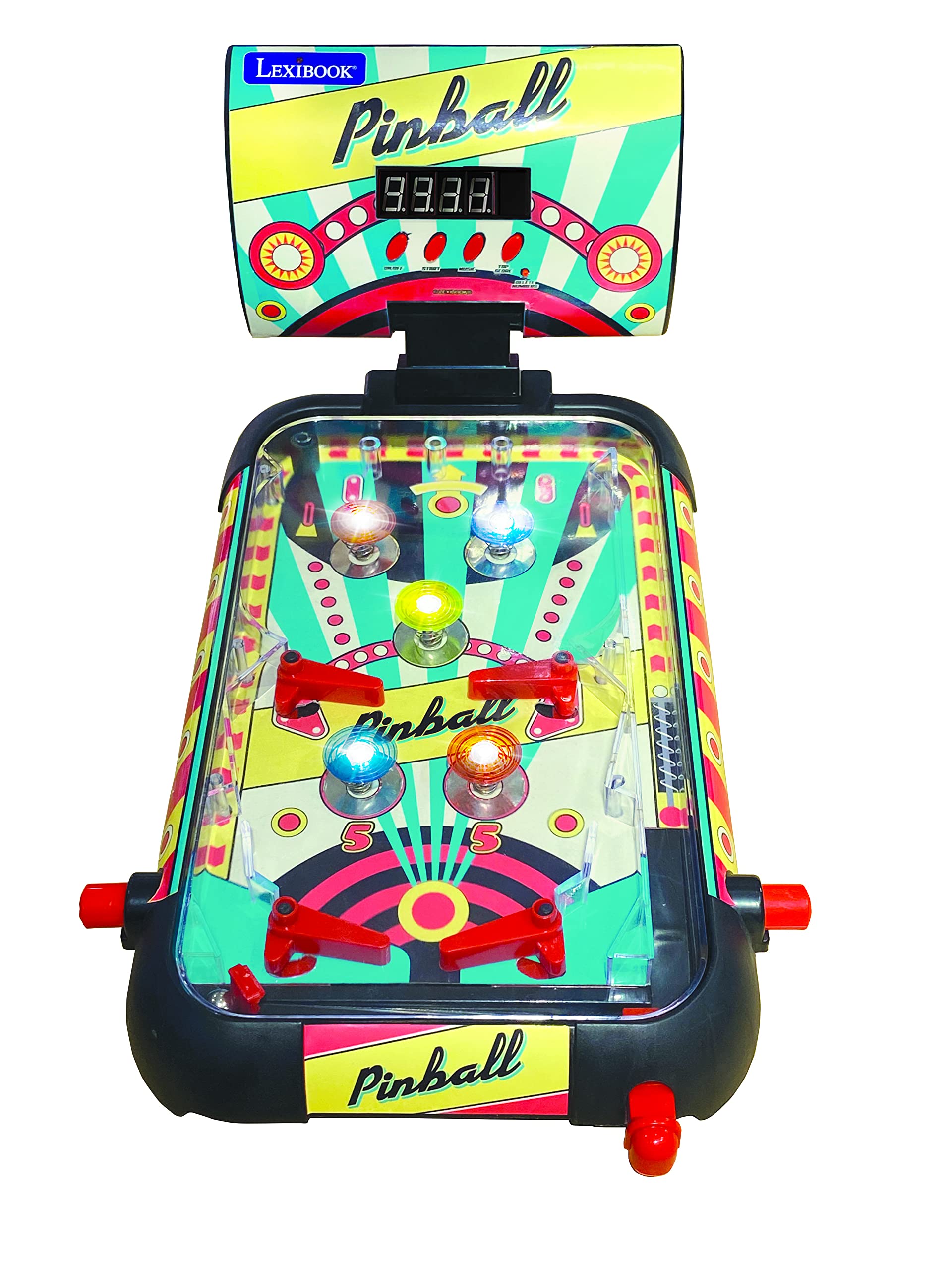 LEXiBOOK Table Electronic Pinball, Action and Reflex Game for Children and Family, LCD Screen, Light and Sound Effects, JG610