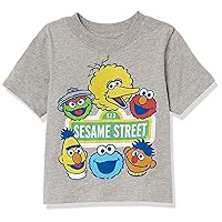 Sesame Street Boys' Elmo Cookie Monster Big Bird, Oscar The Grouch Short Sleeve Tee
