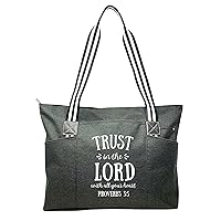 Brooke & Jess Designs Large Zippered Inspirational Tote Bags for Women - Christian Gift Ideas