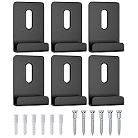 6Pcs Metal Mirror Clips Wide Channel Mirror Hanger Clip Kit Large Heavy Retainer Clips for Mirrors with Screw Mirror Clips for Wall Mounting Frameless Mirror Billboard Displays (Black)