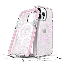 Prodigee iPhone 15 Pro Max Superstar Rose + Mag | Sparkle Glitter Transparent Case | Drop Tested | Dual Layer Cover | Wireless Charging Compatible | Shockproof | Scratch Resistant | 6.7 inch |