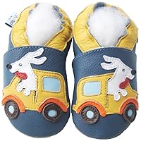 Leather Baby Soft Sole Shoes Boy Girl Infant Children Kid Toddler Crib First Walk Gift Van Blue