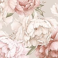 Mr. Kate Watercolor Floral Peel and Stick Wallpaper Mural, RMK12323M, Pink, Cream, Green, Taupe