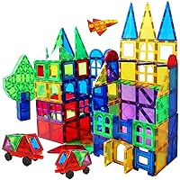 MAGBLOCK Magnetic Tiles Building Blocks 130 Pcs Magnet Tiles for Kids Ages 4-8 Magnetic Toys for Boys and Girls Ages 8-10