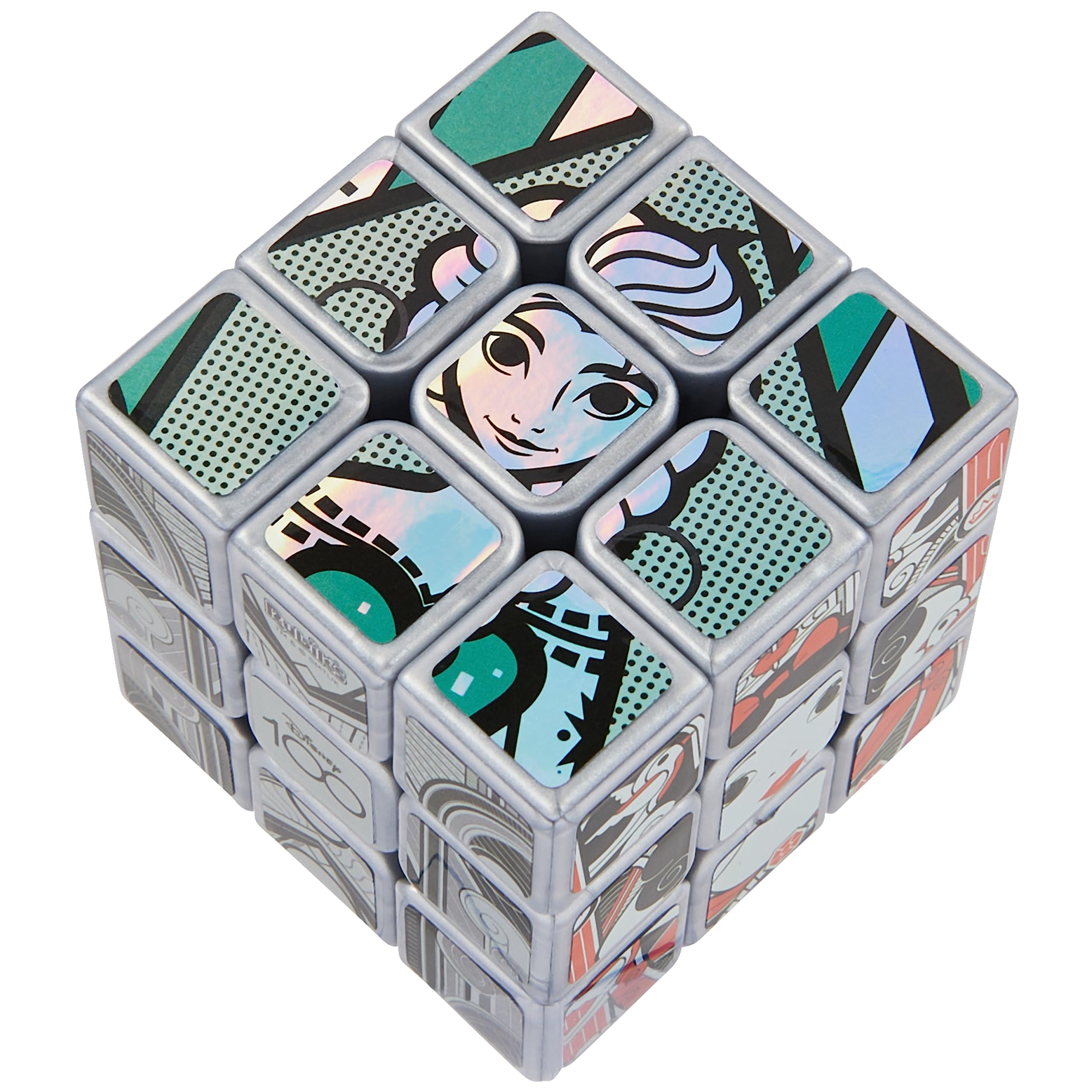 Rubik's Cube, Disney 100th Anniversary Metallic Platinum 3x3 Cube | Fidget Toys Adults| Mickey Mouse Toys | Disney Toys for Adults & Kids Ages 8+