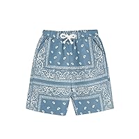 Boy's Paisley Shorts Boho Drawsring Casual Gym Beach Bandana Shorts Summer Shorts for Boys