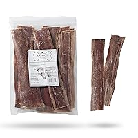 GigaBite 12 Inch Beef Gullet Jerky Strips (20 Pack) - All Natural, Free Range Beef Esophagus Taffy Dog Treat by Best Pet Supplies