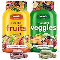Fruit and Veggies Supplement - 90 Fruit & 90 Veggie Capsules - Fruits and Vegetables Supplements - Non GMO, Soy Free, Made in USA (Pack of 2)