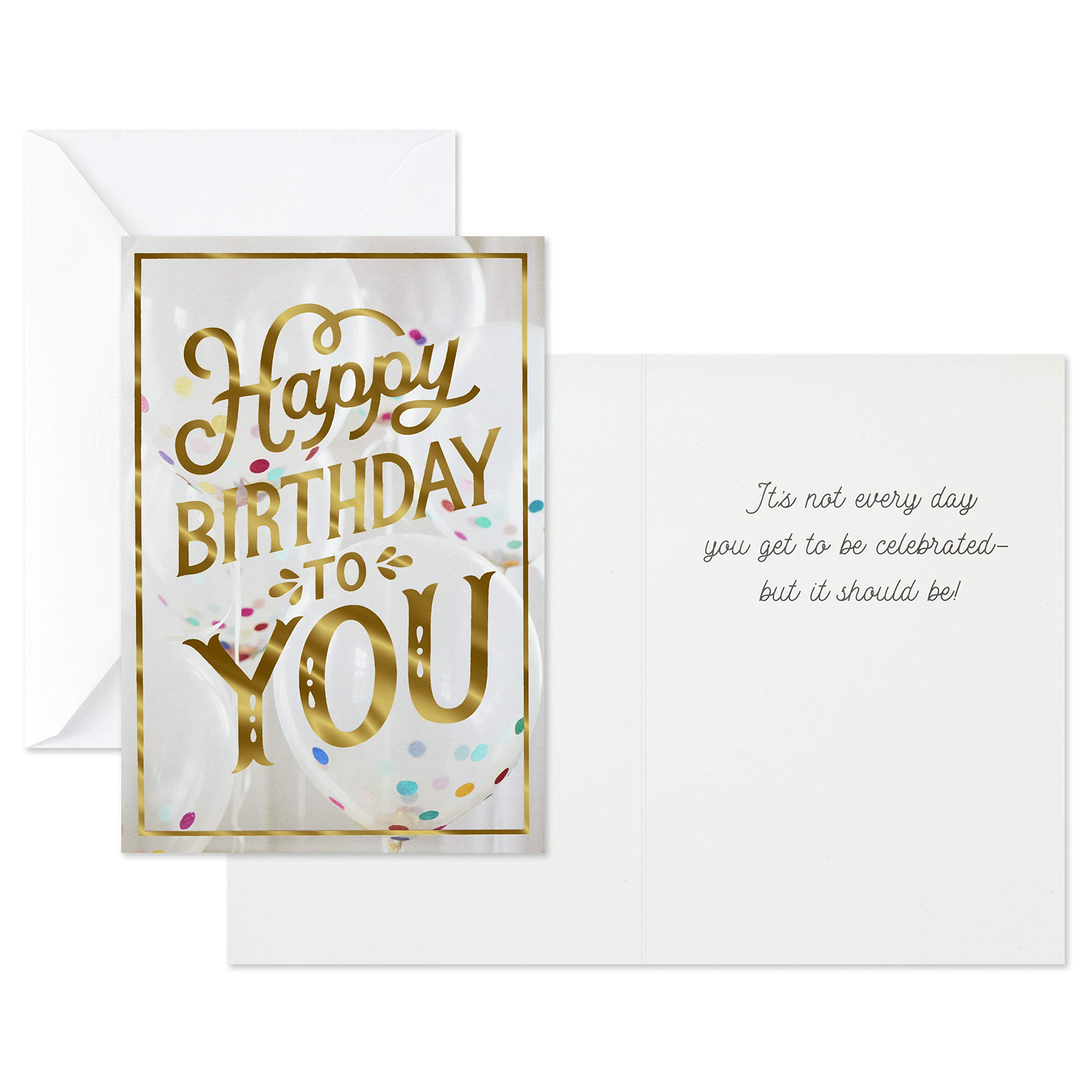 Hallmark Birthday Cards Assortment, Balloons, Cake, Flowers (12 Cards with Envelopes)