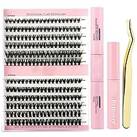 Cluster Lashes, Wispy Lash Clusters Kit, 30D+40D Natural Wide Stem ndividual Lashes Cluster Eyelash Extensions, False Eyelashes DIY Eyelash Extension Kit for Home Salon
