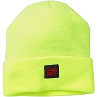 Work King Men's Hi-Vis Knit Beanie, Safety Yellow, One Size