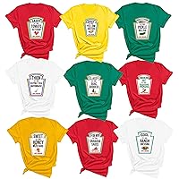 Group Costume T-shirts, Ketchup Mustard, Relish Costumes, Condiment Tees For Women Men Youth, Matching Halloween, Thanksgiving Matching Shirts