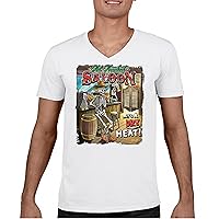 Hot Headed Saloon V-Neck T-Shirt But its a Dry Heat Funny Skeleton Biker Beer Drinking Cowboy Skull Southwest Tee