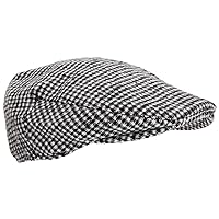[Severyn] Men's Lined, Traditional Flat Cap, Hat, Hat, Autumn, Winter, Men's, (L/XL (23.6 inches (60 cm)) (Houndstooth Lattice)