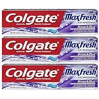 Max Fresh Toothpaste - KnockOut - With Odor Neutralizing Technology - Net Wt. 6 OZ (170 g) Per Tube - Pack of 3 Tubes