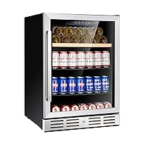 Kalamera Mini Fridge 24” Beverage and Wine Cooler Built-in or Freestanding - 118 Cans & 16 Bottles Capacity Wine Refrigerator Cooler