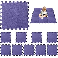Baby Crawling Mat Foam Floor Tiles for Kids 10 Pcs Interlocking Floor Mats 12x12'' Foam Baby Play Mat 0.4'' Thick Noise Reduction Carpet Tiles Safe Non Slip Foam Floor Tiles for Kids Washable