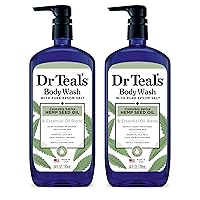 Body Wash with Pure Epsom Salt, Cannabis Sativa Hemp Seed Oil, 24 fl oz (Pack of 2) (Packaging May Vary)