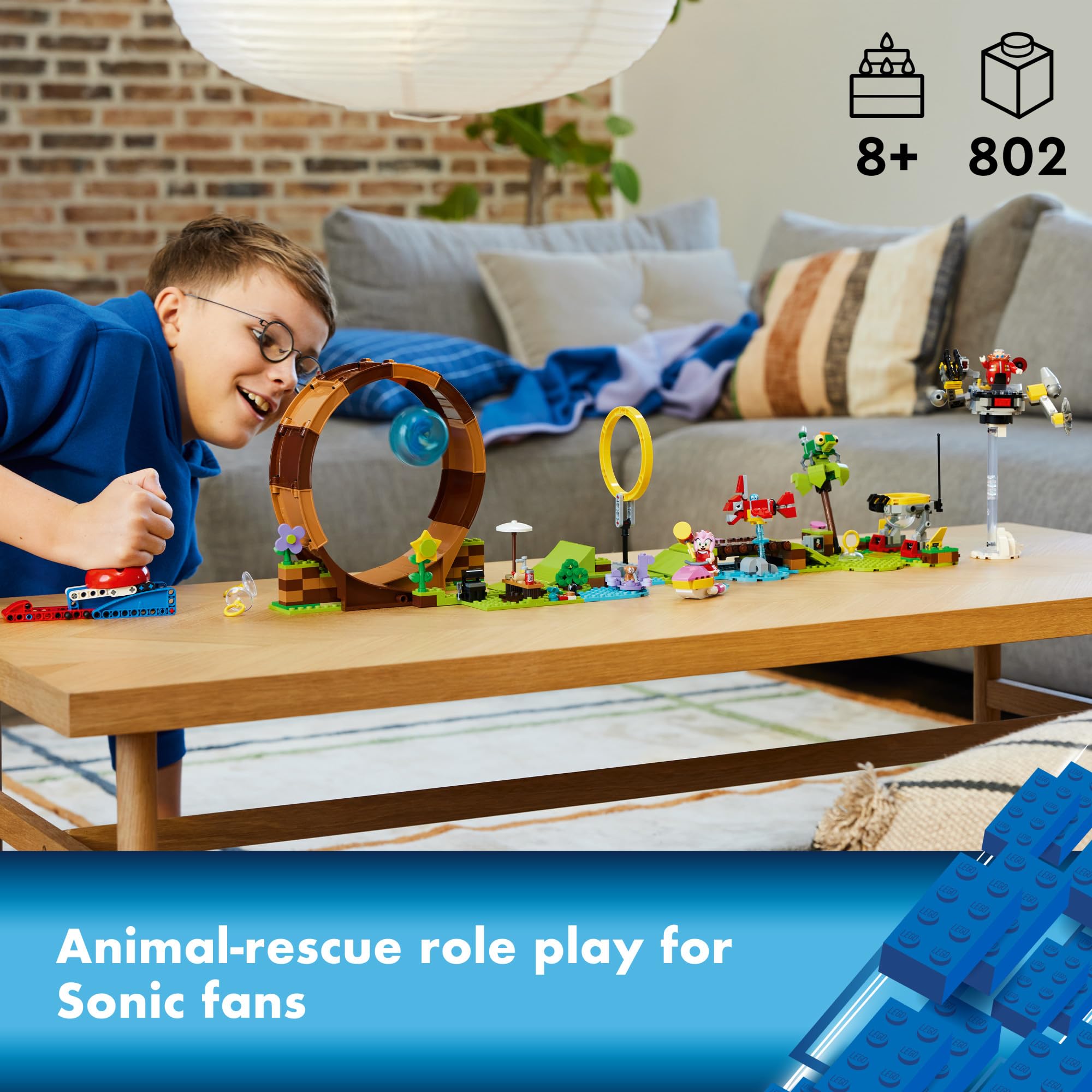 LEGO Sonic The Hedgehog Sonic’s Green Hill Zone Loop Challenge 76994 Building Toy Set, Sonic Adventure Toy with 9 Sonic and Friends Characters, Fun Gift for 8 Year Old Gamers and Young Fans