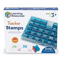 Learning Resources Jumbo Illustrated Teacher Stamps, Set of 30, Ages 3+, Messages Stamps for Homework School Classroom, Back to School Supplies,Teacher Supplies
