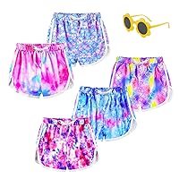 5 Pack Girls Athletic Shorts with Drawstring,Girls Dolphin Shorts,Dry Running Shorts for Girls in 5-14Years