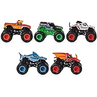Monster Jam, Official Pit Party 5-Pack of 1:64 Scale Monster Trucks, Kids Toys for Boys and Girls Ages 3 and Up